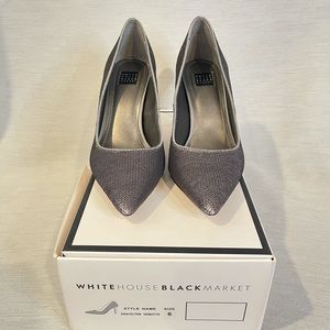 Nib WHBM Gracelynn Hem Sequin heels (6), silver